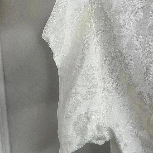 Anthropologie Ivory Wedge Short Sleeves Carson Pocket Floral Boho Top Size M - Picture 4 of 9